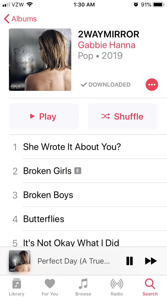 Fell asleep for the release, but now I’m up randomly so...obviously I downloaded and am listening to #2WAYMIRROR by @GabbieHanna.  Only on song 6, but it’s already 🔥
