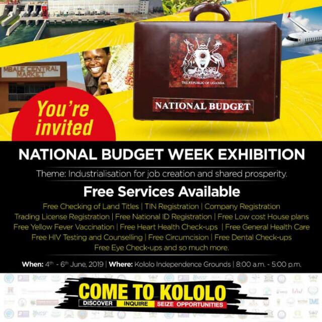 enywaru's tweet photo. Ahead of the budget reading, the #NationalBudgetWeek Exhibition is on at Kololo Under the theme; “Industrialization for Job creation &amp; shared prosperity”. During this time, @mofpedU seeks to attract various stakeholders to Discover, Inquire &amp; Seek Opportunities. #KnowYourBudget19 https://t.co/2ovDqqELxN