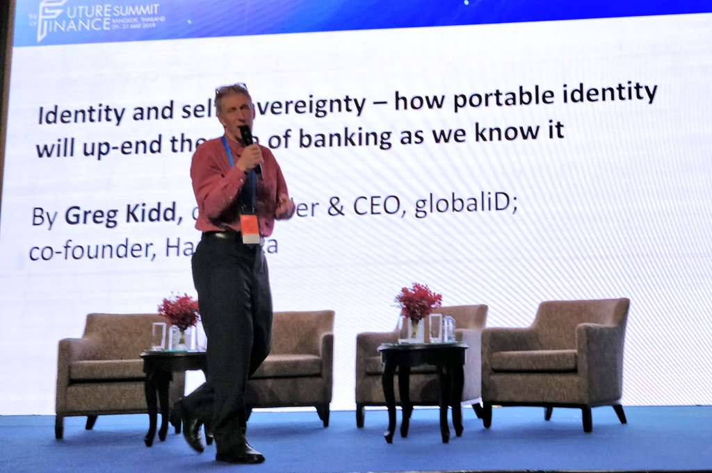 UrsBolt's tweet photo. How a portable self-sovereign #identity can change the role of #banking.

Talking about opportunities &amp; challenges w/@GregKidd, @GJMCyber &amp; @JameDiBiasio at the #FOFsummit19 in #Bangkok.

#digitalidentity #personaldata #privacy #banks #transformation #society #data #Blockchain https://t.co/wvaGRJqsnm