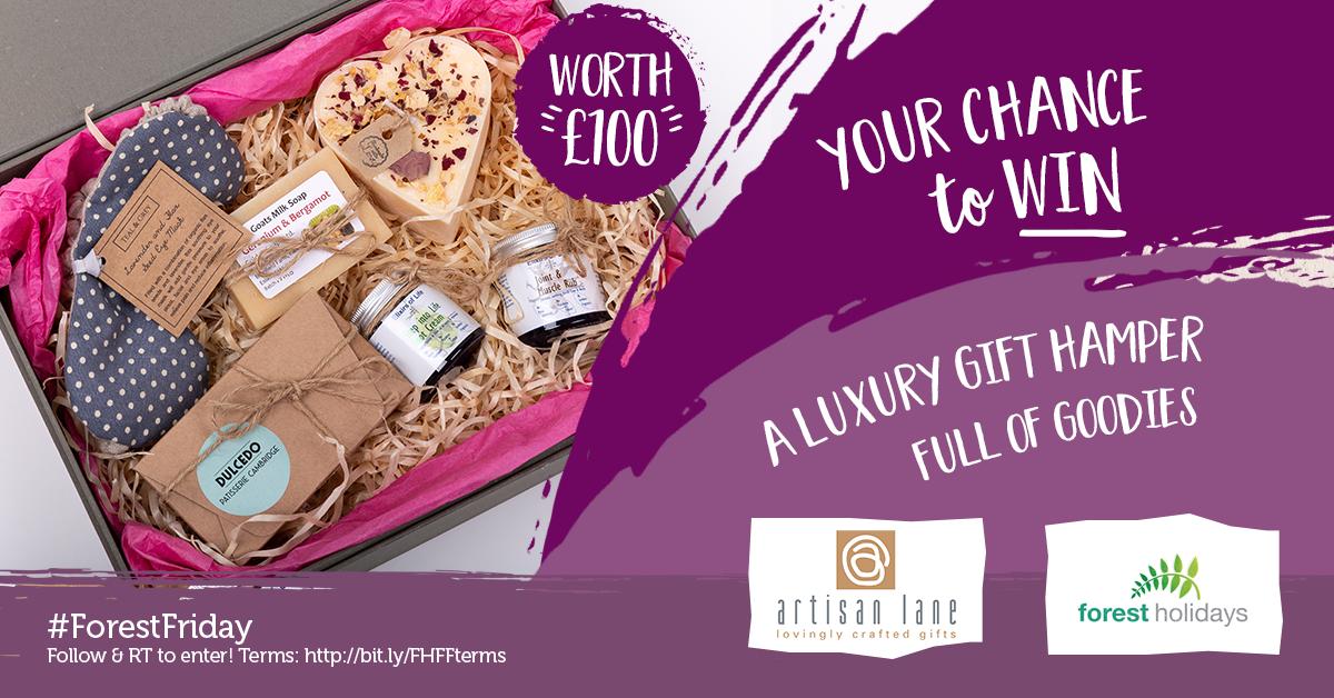 **Competition Time** Excited to be working with national brand, Forest Holidays &amp; their #ForestFriday
Head on over <a href="/forestholidays/">Forest Holidays</a> 
artisanlanegifts.co.uk

#win #hamper #luxurygift #personalisation #corporategifts #gifts #giftforher #giftforhim #onlinegifts #stortfordhour