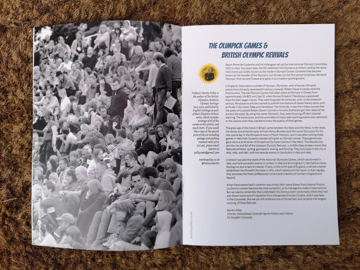 Our <a href="/HistoryMartin/">Martin R Polley</a> <a href="/ICSHC/">ICSHC</a> has written the history page for the official programme of the 2019 Cotswold Olimpicks. The Games, which go back to the early 17th Century, start at 5pm today. <a href="/OlimpickGames/">Cotswold Olimpicks</a> #dovers2019 #sportshistory #olimpicks