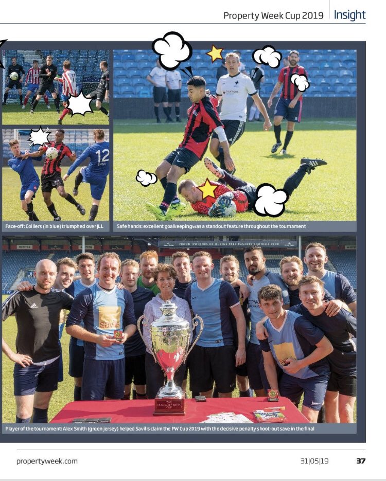 PorterfieldPR's tweet photo. Great coverage of the #PropertyWeekCup by @RichHook_ A superb event which raised £10k for the @BobbyMooreFund Well done to organisers @LSHtweets @QPR and winners @Savills https://t.co/NwH6oz6uxB