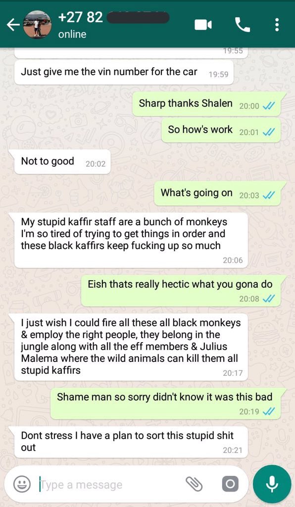 Do you see why I hate racists with a passion! ⁦@LindsaySaker_VW⁩ Kempton Park, you have a deadline to meet 06 of 06 June at 06:00. The clock is ticking .... #LindsaysakerRacist