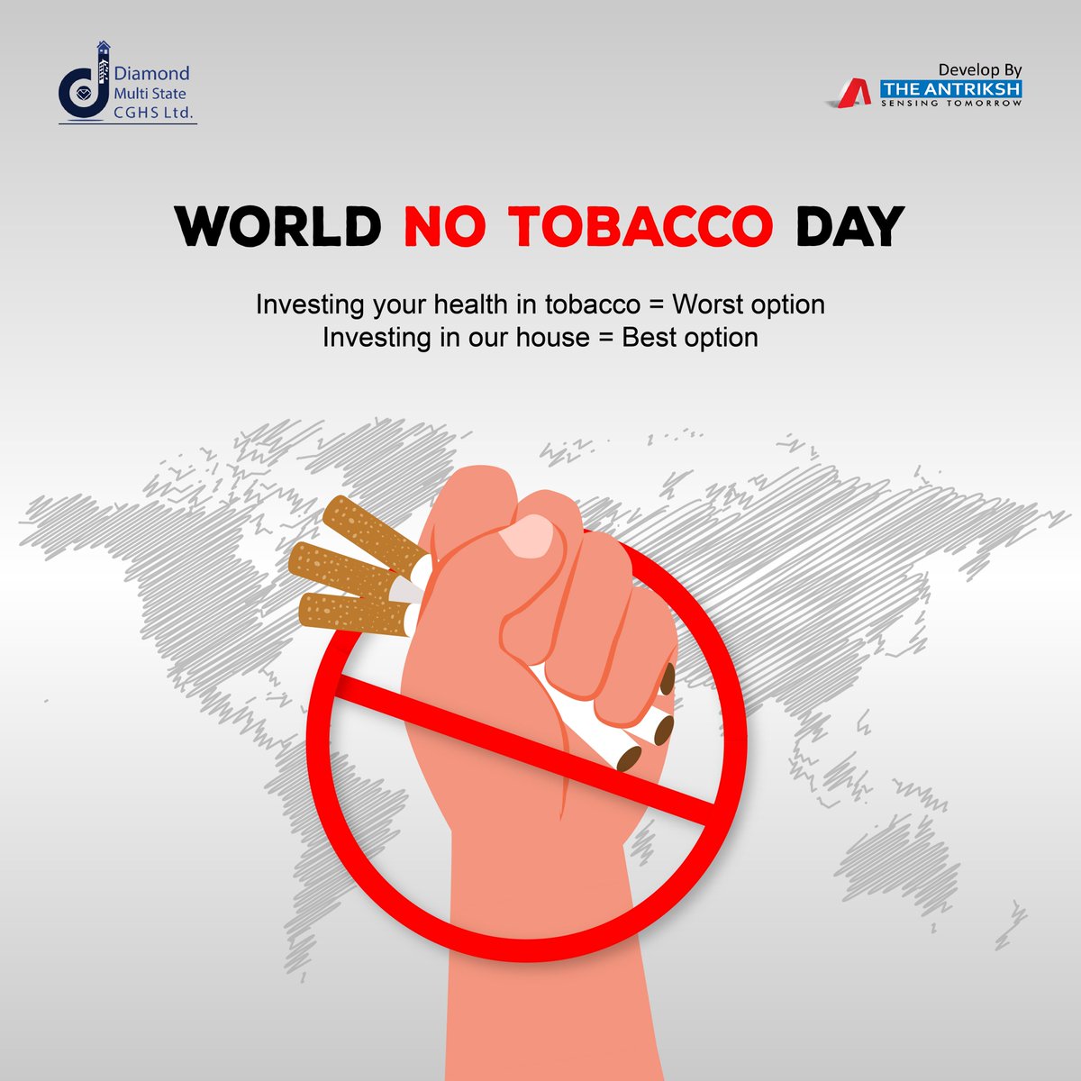 CghsDiamond's tweet photo. " Investing your health in tobacco =Worst option
Investing in our house = Best option "
Click here: https://t.co/AGw959E7Lo   
#WorldNoTobaccoDay #DiamondMultiStateCGHSLtd #architect #house #flats #DDA #Approved #delhi #dwarka #propertyinvestments #apartmentsforsale #quitsmoking https://t.co/lvrzn7SQ8g