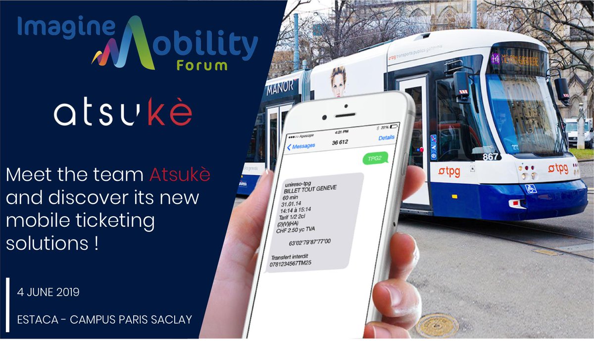 AtsukeMobile's tweet photo. 👉 The #ImagineMobility Forum is on Tuesday !
@AtsukeMobile will present its #mobileticketing solutions for public #transportation and Smart Cities. So, come and meet us ! 🚲🚎🛴
#SmartMobility #Ticketing #usercentric #MaaS
@pole_moveo https://t.co/ES9079Xodk