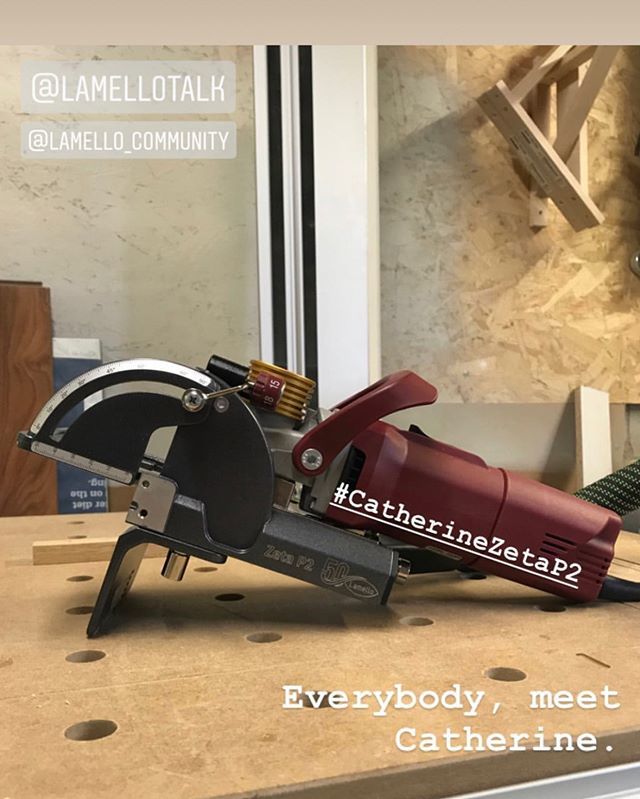 We love the name our friends @mccreeshcarpentry has given his new #zetap2 😍🙌🏻 #lamello #lamellocommunity #lamellotalkgroup #woodworker #carpentry #cabinetmaker #panelprocessing #catherinezetajones #joiner #joinery bit.ly/2JTJJfF