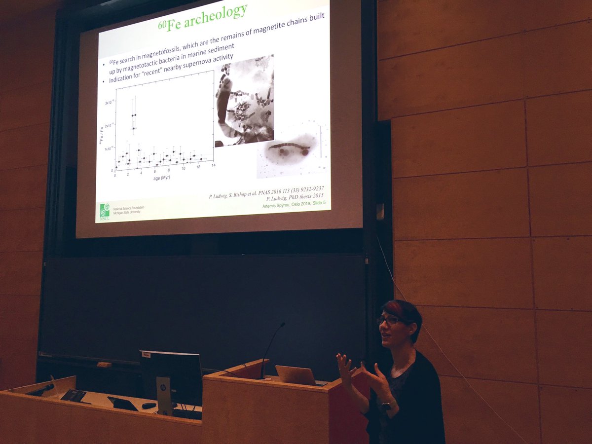 Cec_gRESONANT's tweet photo. Iron-60 archaeology 🤩 @ArtemisSpyrou #nuclearastro #nuclear #physics #OsloWorkshop2019 https://t.co/Y7X49Jrt9L