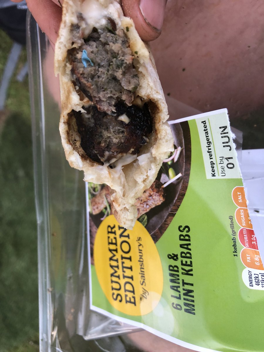 k27duff's tweet photo. Hi @sainsburys @SainsburysNews  just enjoying my Mint and Lamb Kebabs,can you tell me what this new Blue plastic ingredient is?????
I’ve heard of plastic pollution in our oceans, didn’t realise you were putting it in your food too. Nice one thanks for ruining my BBQ #saveourocean https://t.co/YTVvgoSzpl