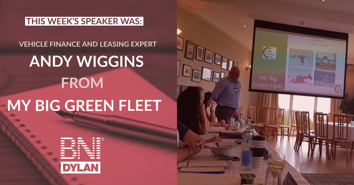 This week's speaker was Andy from @MyBigGreenFleet. If you're spending a fortune on #vehicleleasing for yourself or your business then give him a call or message us and come meet him next week!