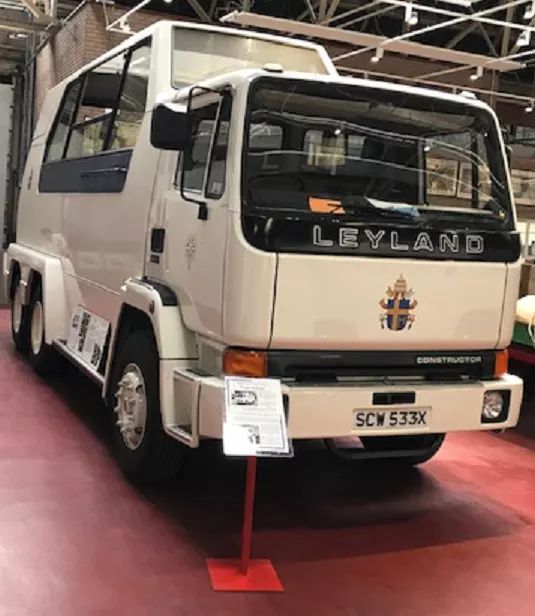 LeylandFest's tweet photo. ‼️FESTIVAL PARADE NEWS‼️ We’ve been bursting with excitement to let you know that we will be welcoming the return of an old favourite at this year’s #LeylandFestival parade - the unique ‘Popemobile’ will once again lead the celebrations through the town centre to Worden Park! https://t.co/3PvifM4VOP