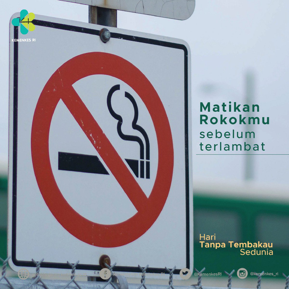 KemenkesRI's tweet photo. Matikan rokokmu sebelum terlambat. Jangan sampai keluarga dan orang -orang yang kamu sayangi menjadi korban karena rokok. 

Karena sayang tidak harus merokok :)))

#TanpaTembakau
#HariTanpaTembakauSedunia https://t.co/grIDhrOirl