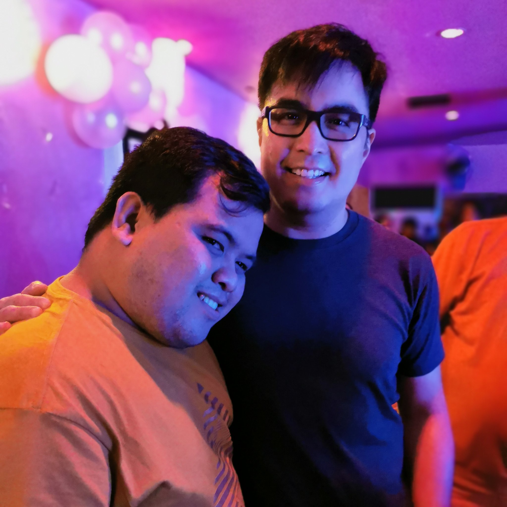 Happy kid. With the one and only Onemig Bondoc at birthday party 