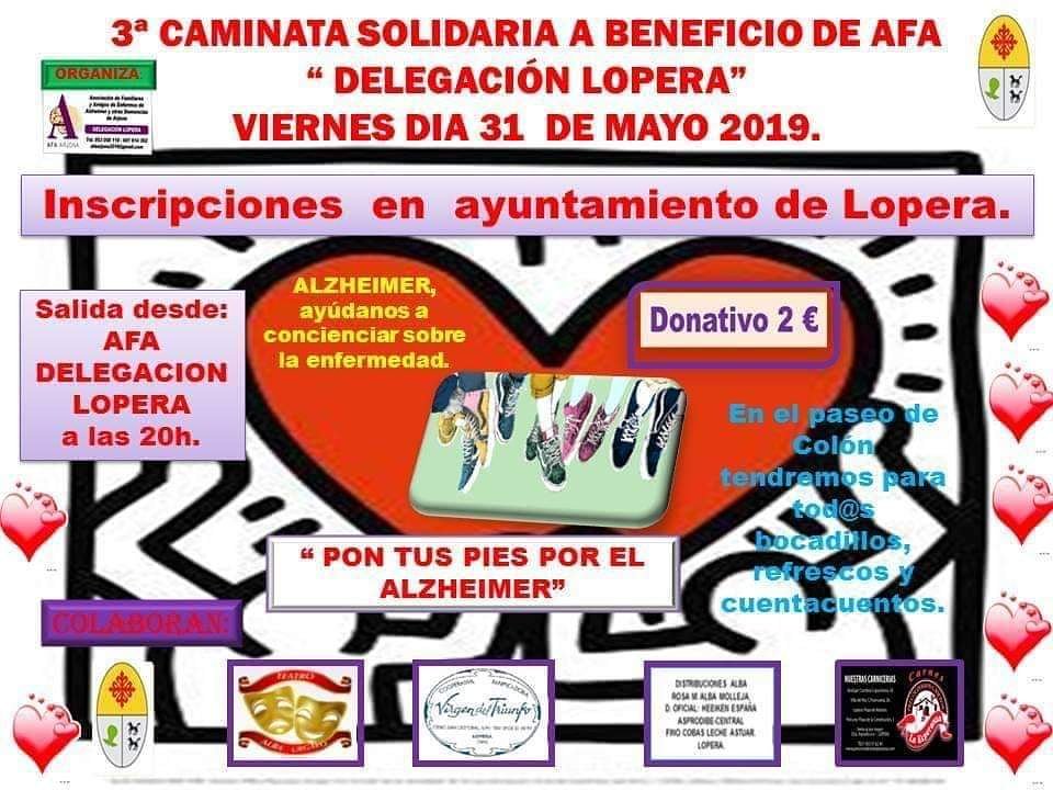 Llegó el día!!! AFA "Delegación Lopera" caminara poniendo los pies y el corazón por el Alzheimer....os esperamos.