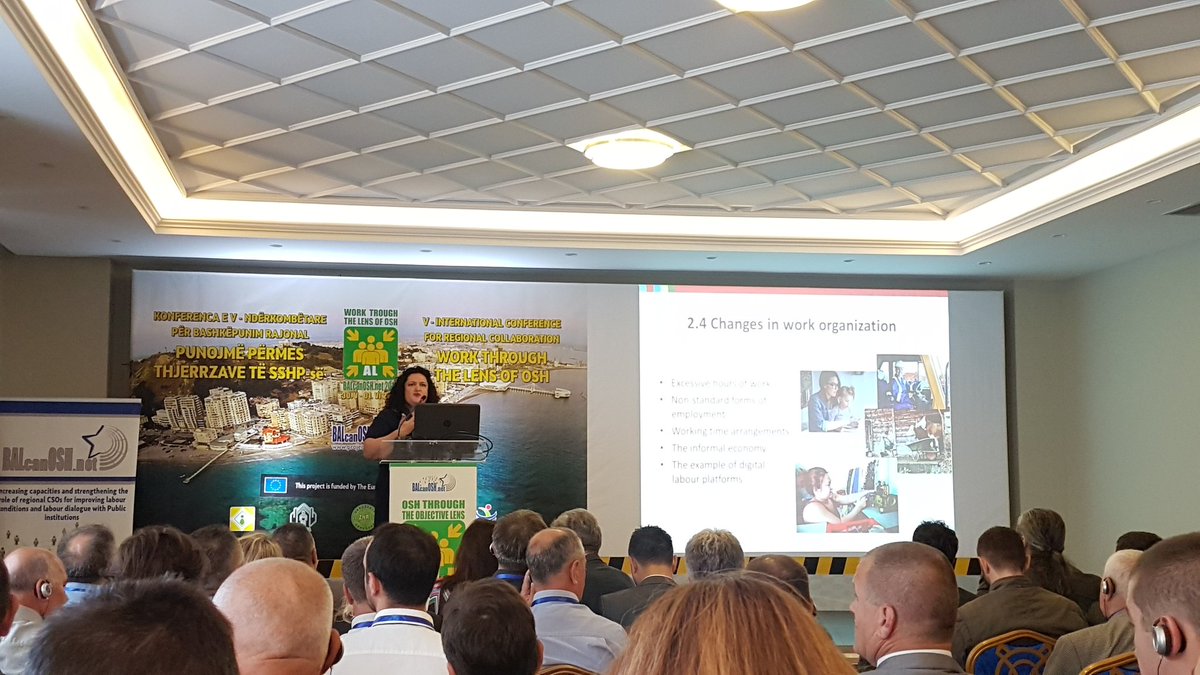 balcanosh's tweet photo. Zhulieta Harasani - ILO Representative Albania: Safety and health at the heart of the future of work. #BalkanOSH https://t.co/cXCAXwHyyI