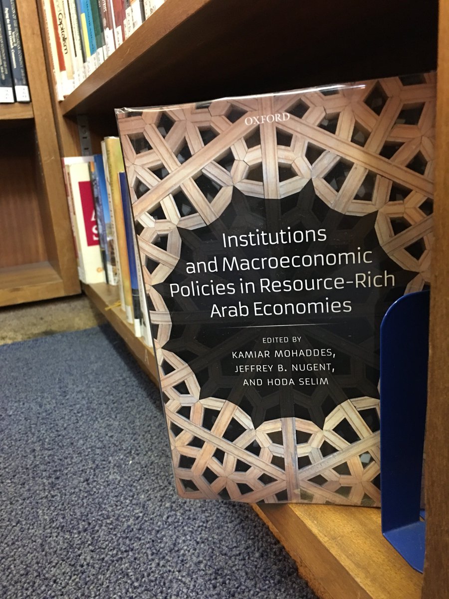 KamiarMohaddes's tweet photo. Haven't yet received my own copy of our @OUPAcademic volume "#Institutions &amp; #Macroeconomic Policies in #Resource-Rich #Arab Economies", but have now seen a hard copy in the @MarshallLibrary, which must be the first purchase globally!

More about the book: https://t.co/ey8WjGx5TW https://t.co/sZGGnUF5CI