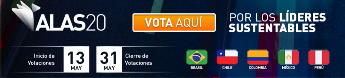 Último día para votar en ALAS20, entrega tu opinión y haz la diferencia para reconocer a los líderes en sustentabilidad e inversiones responsables de Latinoamérica! Vota aquí web.alas20.com/alas20-votacio…