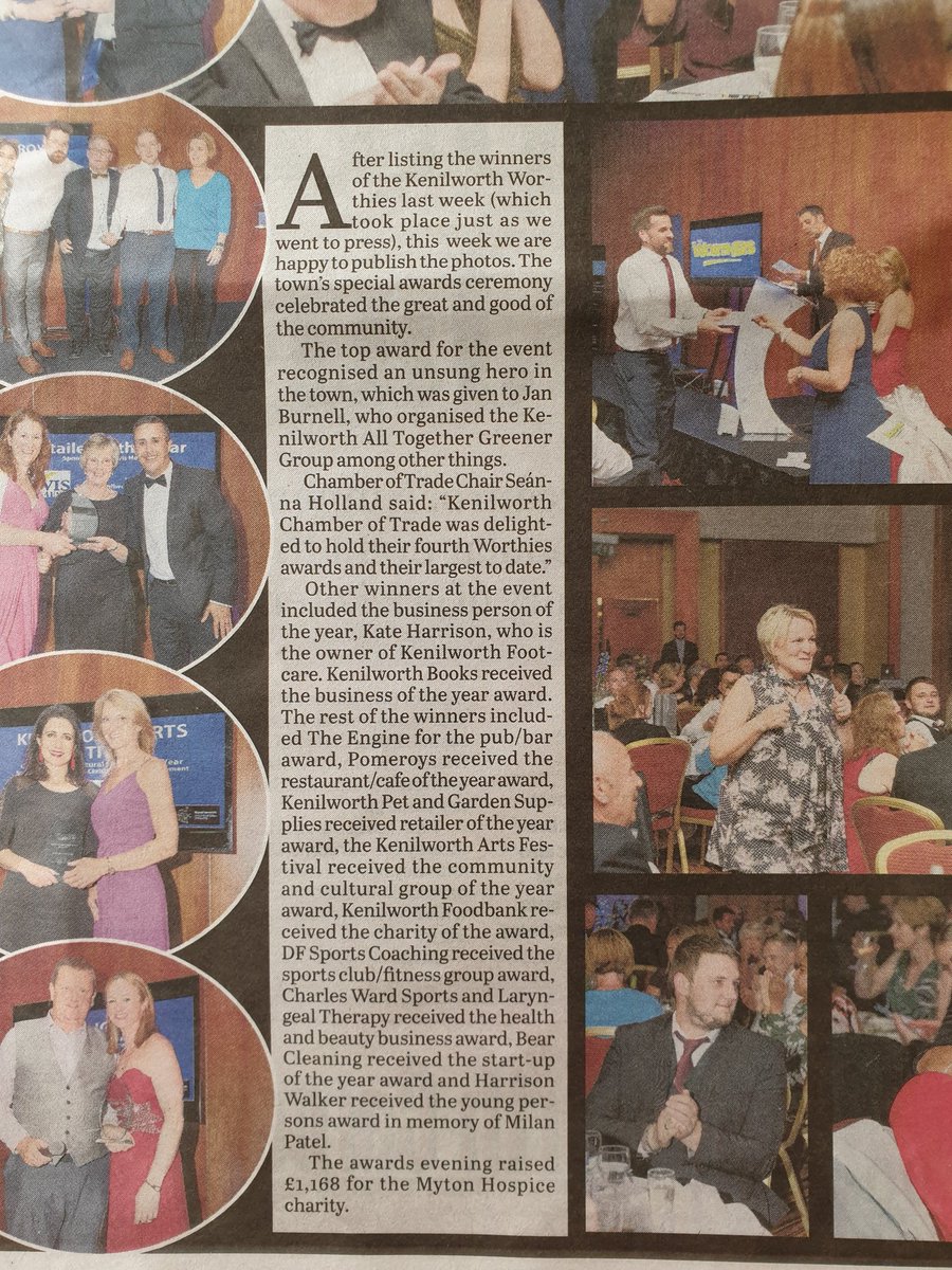 Wonderful coverage from <a href="/Kenilworth_news/">KWN</a> 👏👏 #kenilworth #awards #supportlocal