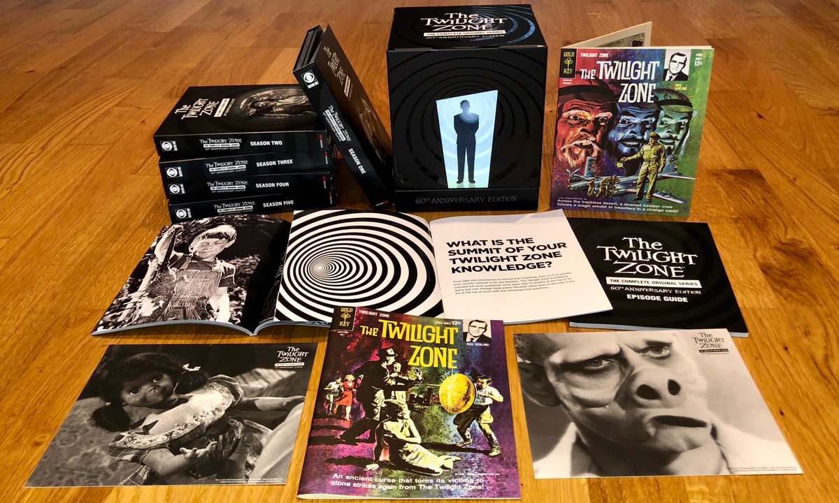 MarshallJulius's tweet photo. COMPETITION TIME! 👁 🕰 🚪
Submitted for your approval… A chance to win this glorious 60th Anniversary Blu-ray Edition of #TheTwilightZone, an epic gathering of episodes, extras, comics, cards and booklets! To enter, RT THIS POST and FOLLOW @TZone60 https://t.co/mYLhO8xViG