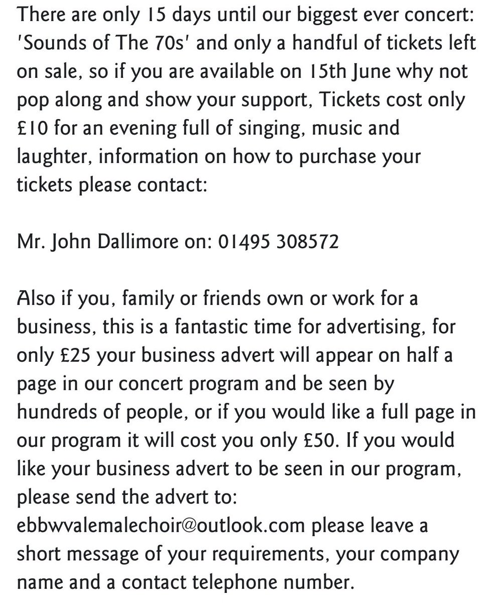 Ebbw Vale Male Choir tweet media