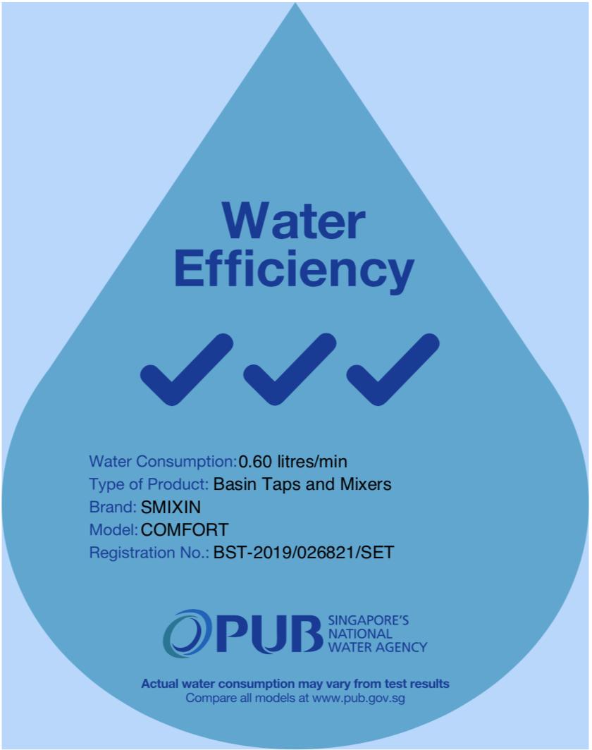 Excited to share that the PUB ( Singapore water authorities) have granted us a WELS certificate for our Comfort faucet - with a flow rate of 0,6 liter per minute - becoming the lowest water consumption faucet on that coveted list.