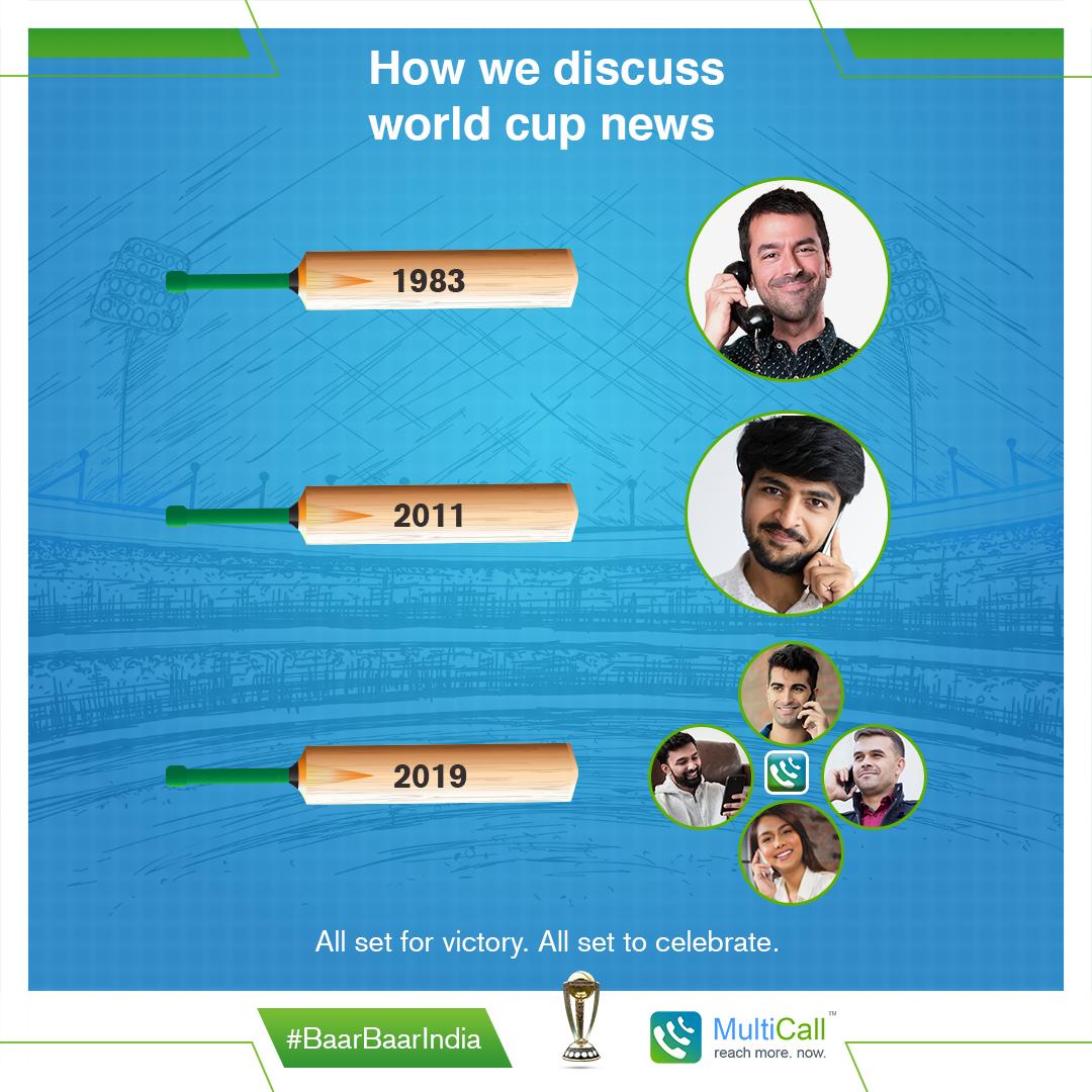 CallMulti's tweet photo. Enjoy the world cup with #MultiCall. Commentator, captain, coach, selector, analyst - play any role with your group as you cheer for India @imVkohli @ICC 
#BaarBaarIndia #BharatArmy #CricketWorldCup2019 #crickettalk #ICCWorldCup2019 #BCCI #cheerforIndia #CWC19 #IndianCricketTeam https://t.co/JXtwnmSFYd