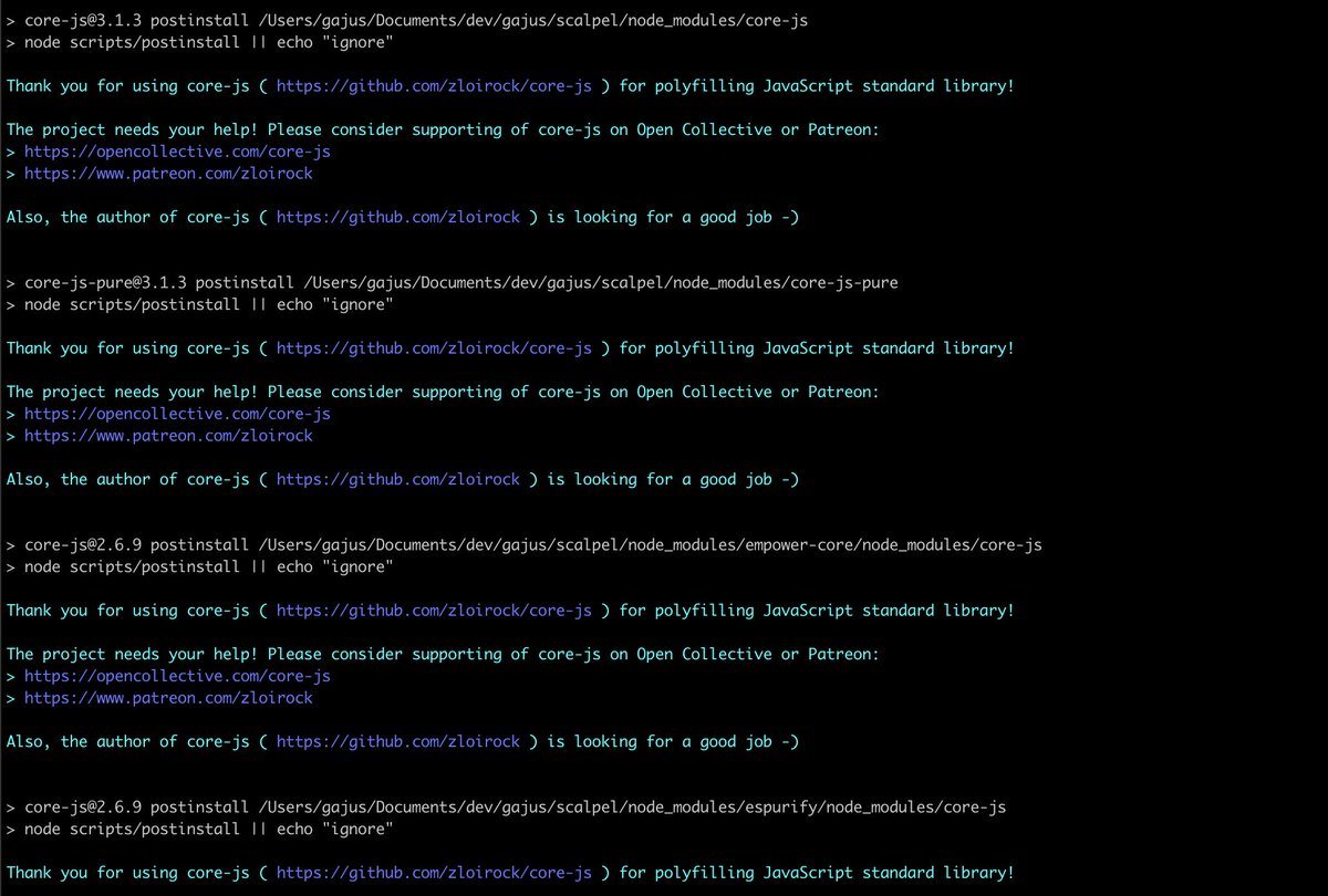 kuizinas's tweet image. Can we all agree that this behaviour is extremely spammy, abusive of #npmjs ecosystem and should be condemned
