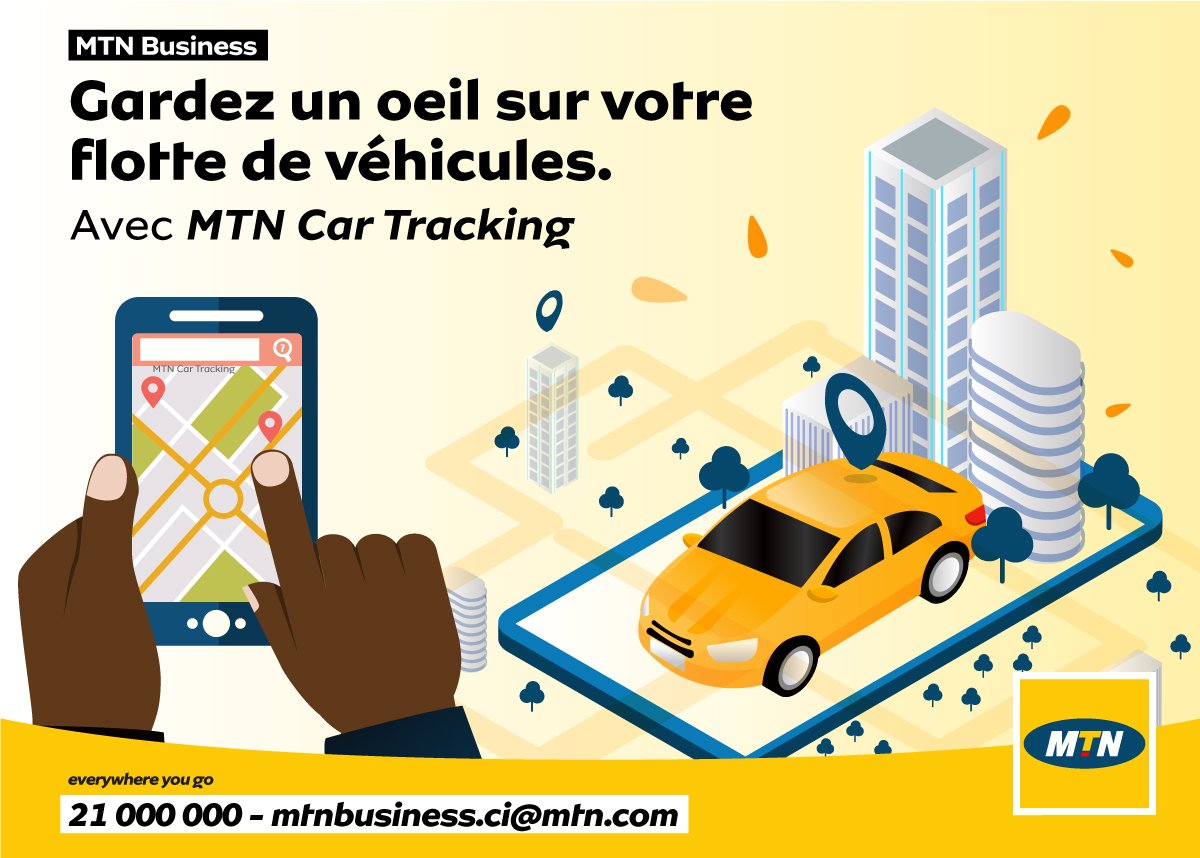 MTNBusinessCI's tweet photo. #LeSaviezVous ? Avec #MTNCarTracking vous gardez un oeil sur vos véhicules. Cliquez ici pour en savoir plus https://t.co/JHxCkpm8eE https://t.co/uNwURMa2Wm