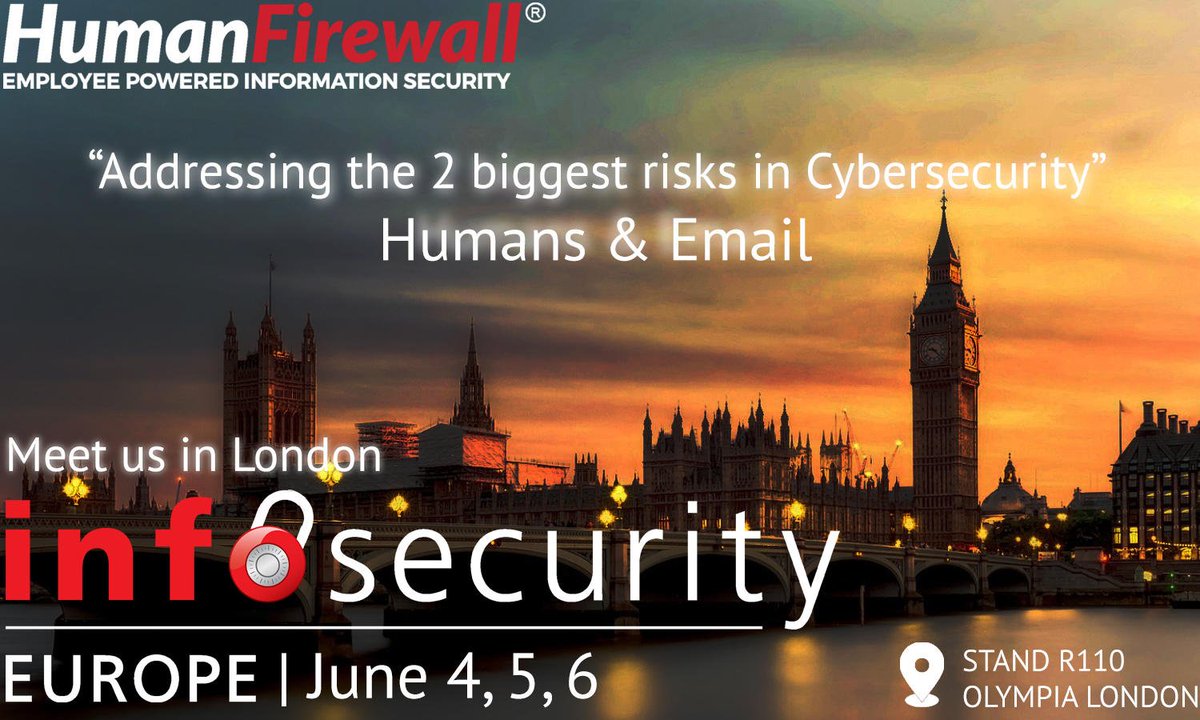 VenturesInfosec's tweet image. Come to #London and watch how you can mitigate 91% #cyberattacks by turning your employees into Human Firewalls! #cybersecurity #humanfirewall #infosecurityeurope #event #partner