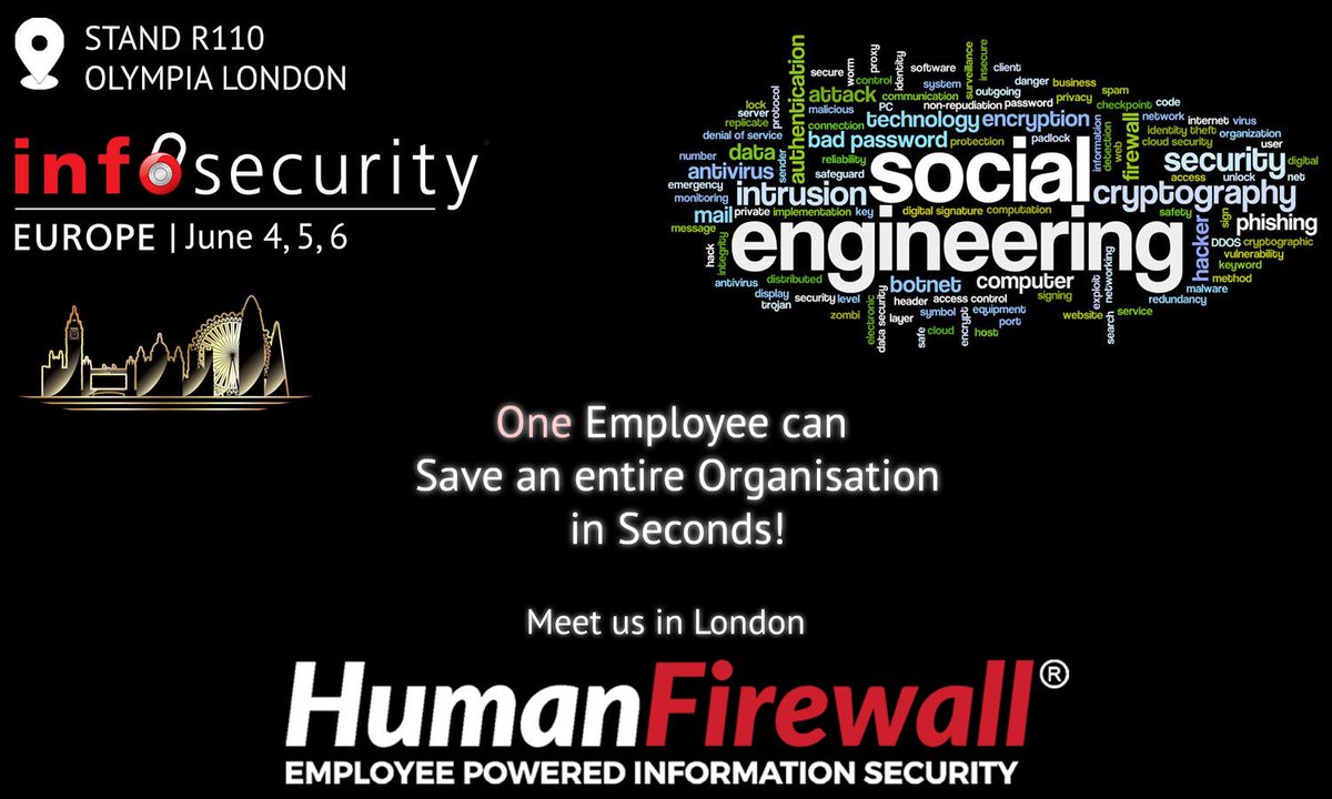 VenturesInfosec's tweet image. Cybercrime has risen up to a whopping $1.5 trillion with its primary source being #SocialEngineering and Phishing. Join us in #London and watch how we alter the Psychology at your organisation and turn your employees into a resilient line of defence! #cybersecurity #infosec19