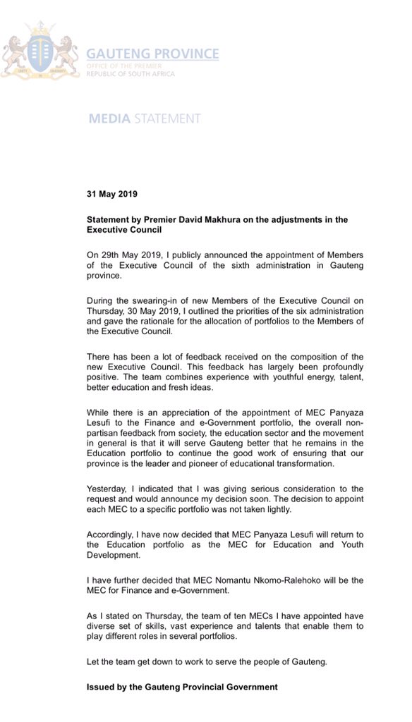 Gauteng Provincial Gov tweet media