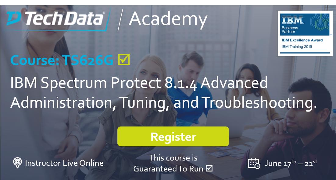 TDSYNNEXAcademy's tweet image. #IBMTraining TS626G instructor led online (no travel needed)  @TDAcademy_UK #GuaranteedToRun #SpectrumProtect   academy.techdata.com/uk/training/co… Online schedule academy.techdata.com/uk/schedule#?v…
