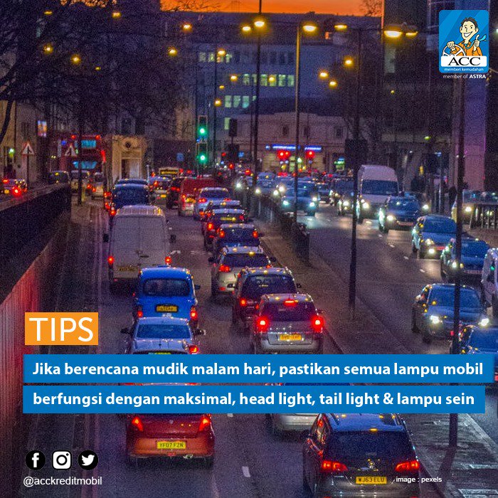 acconeid's tweet photo. Jika berencana mudik malam hari, pastikan semua lampu berfungsi maksimal baik itu head light, tail light maupun sein. Di jalan yg minim penerangan, lampu mobil jadi satu-satunya komponen yg bisa menerangi jalanan. Jangan lupa istirahat berkala agar mata selalu segar  #ACCautoTips https://t.co/cH6P1yKCp5