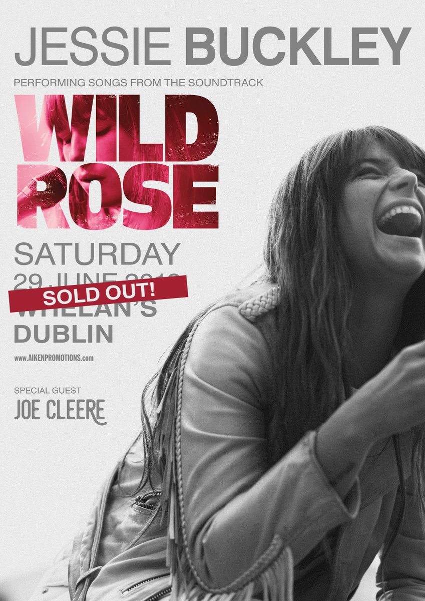 Delighted to announce that <a href="/joecleere/">Joe Cleere</a> will be supporting Jessie Buckley at her upcoming SOLD OUT show performing songs from the <a href="/WRfilmUK/">Wild Rose Film UK</a> Wild Rose soundtrack at <a href="/whelanslive/">Whelan's</a> on Saturday 29th June!