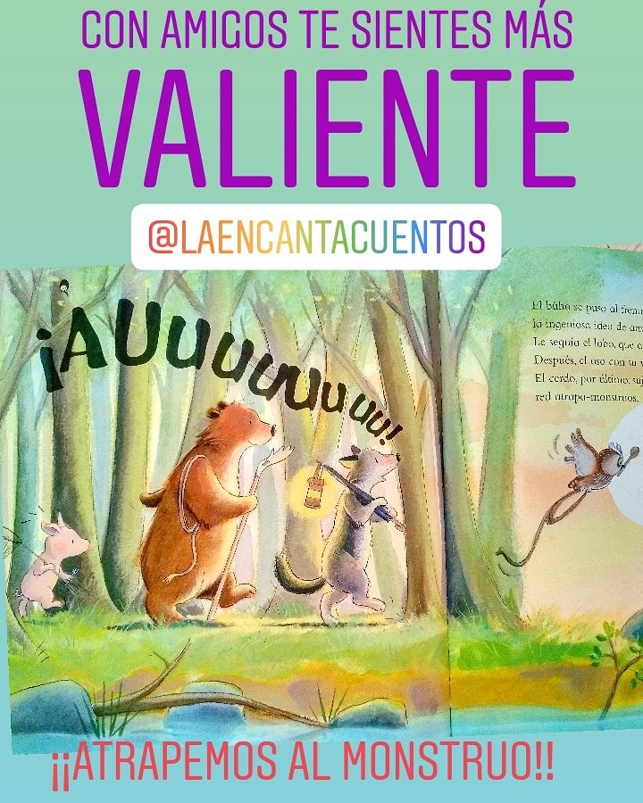 laencantacuento's tweet photo. #Atrapemosalmonstruo de #NorberLanda e #ilustraciones #TimWarnes trata de la #amistad,de cómo tus #amigos están ahí para ayudarte aunque sea para atrapar a un terrorífico #monstruo. Entra en el enlace💞https://t.co/HykV5epw1l  #cuentosinfantiles #videocuentos #mamaslectoras https://t.co/j2ffHXoGP5