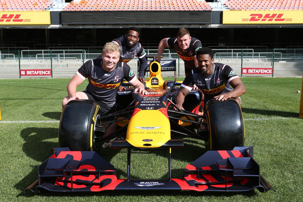 DHLAfrica's tweet image. A few highlights from yesterday where the DHL @THESTORMERS got to meet the @redbullracing F1 car. #DHLDelivers #SpeedOfYellow #DHLNewlands