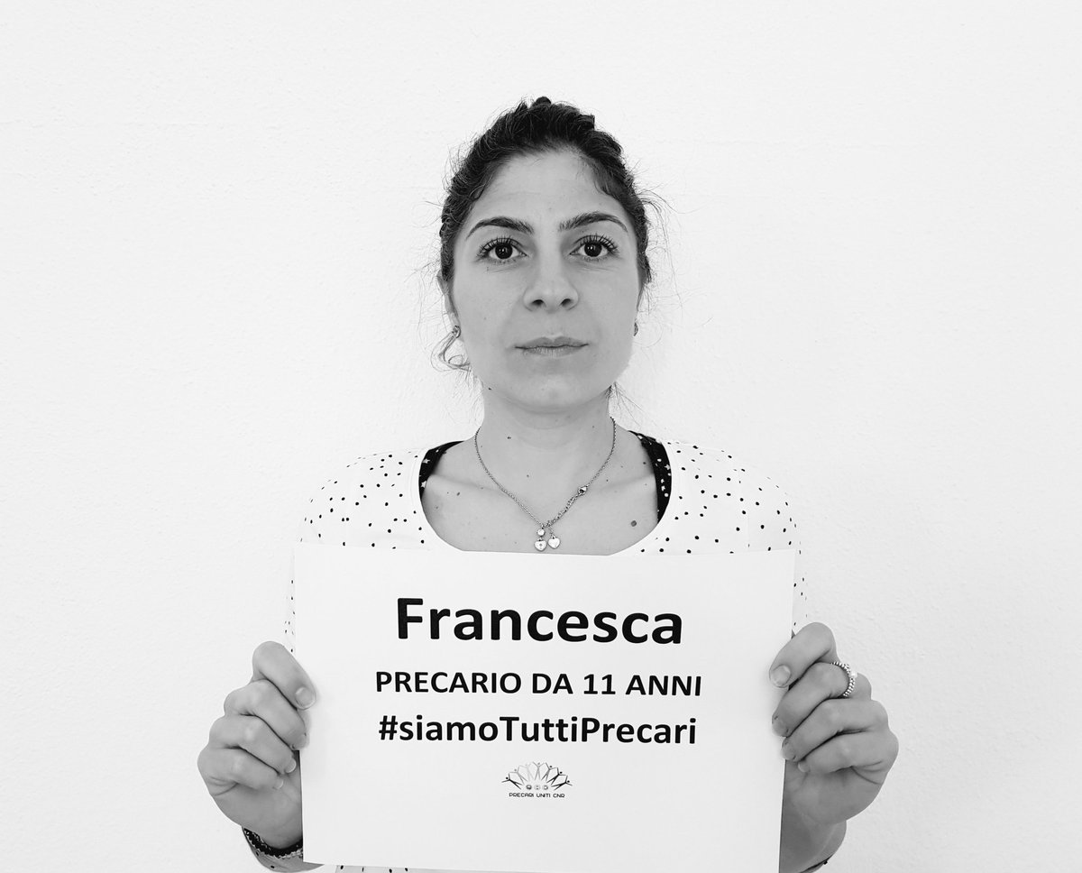 Anche Francesca ha aderito alla Campagna#siamoTuttiPrecari rivolta a tutti i #precari agli ex #precari e tutte le #persone che supportano la #ricercapubblica #coraggioelungimiranza #bastaprecariatodistato  @lofioramonti @AlexMelicchio @mariannamadia @G_Valditara @PrecariUnitiCNR