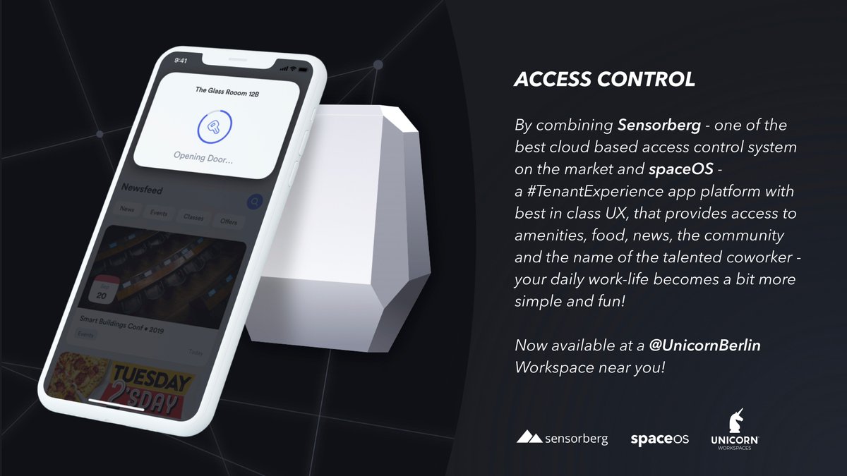 A gamechanger today that will be industry standard tomorrow.
@Sensorberg #AccessControl and @spaceOS #TenantExperience combined into one seamless and intuitive member app for the coolest workspaces operated by <a href="/UnicornBerlin/">Unicorn Workspaces</a> - Great partnerships drive innovation!
#PropTech