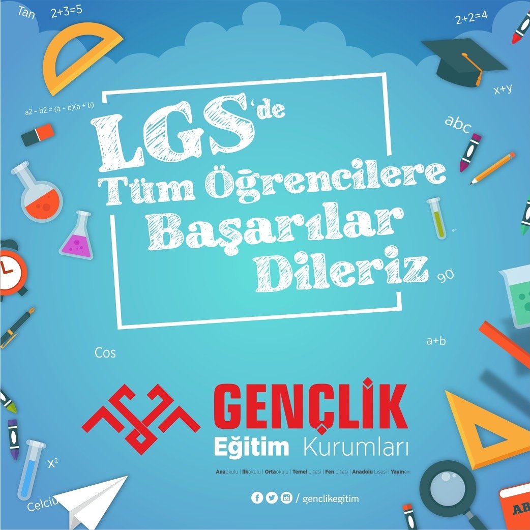 genclikokulu's tweet photo. LGS'de Tüm Öğrencilere Başarılar Dileriz. Gençlik Eğitim Kurumları
#genclikegitim
#BaşarılarGençler
#konya
#enderun
#genclikokullari
#lgs
#lgs2019
#lgs2019tayfa
#lgssinavi https://t.co/tUtdXYC1f3