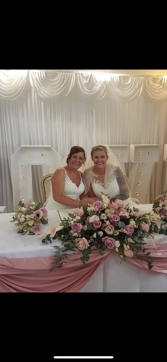 @Wed2b Who knew 2 @Wed2b dresses would compliment each other so perfectly without either bride knowing about the others dress 🥰 #LoveWed2Be Hinckley Wed2Be are amazing!!