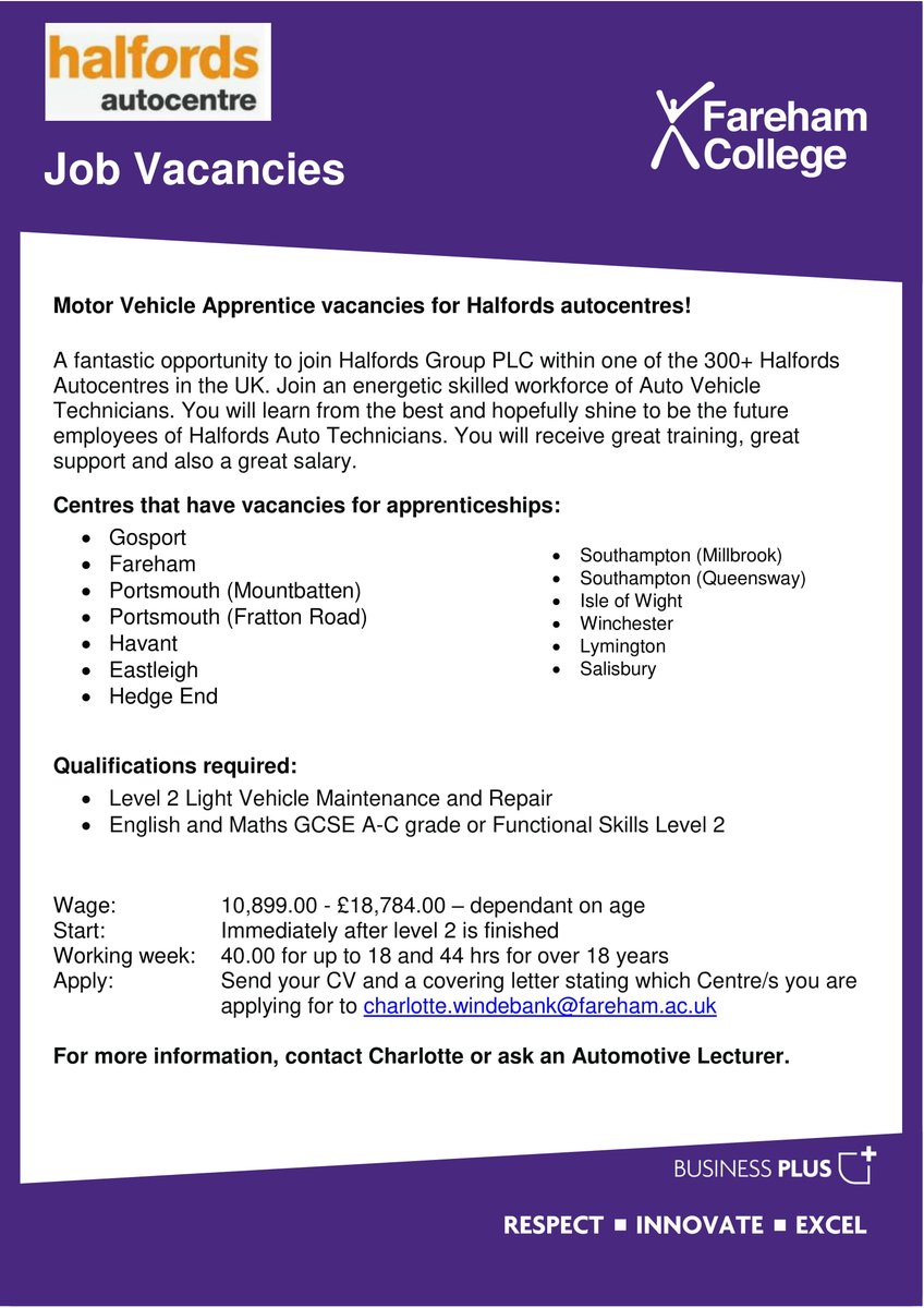 FCApprentice's tweet image. Exciting Motor Vehicle Apprenticeship for Halfords #cars #motorvehicle #Halfords #onthetools #skilledtrades #earnwhileyoulearn #notadeskjob #careers #garage #hardwork #skills #Hampshire #apprenticeships #Apprentice #Job #JobAlert #engineering #automotive #work #opportunities