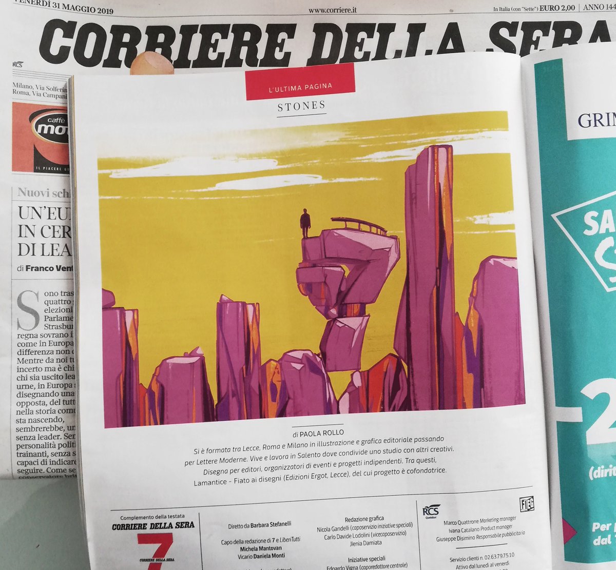 Today my stones on <a href="/7Corriere/">7 Corriere</a>.
#Paolarolloillustration