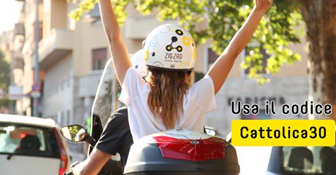 Unicatt's tweet photo. #Roma In università con lo scooter 🛵 Con #ZigZagSharing tariffe agevolate per gli studenti #Unicatt. Scarica l'app, utilizza il codice #Cattolica30 e ottieni trenta minuti gratis di noleggio 👉 https://t.co/Bwrg8SpX3A https://t.co/SHkadXY1uc