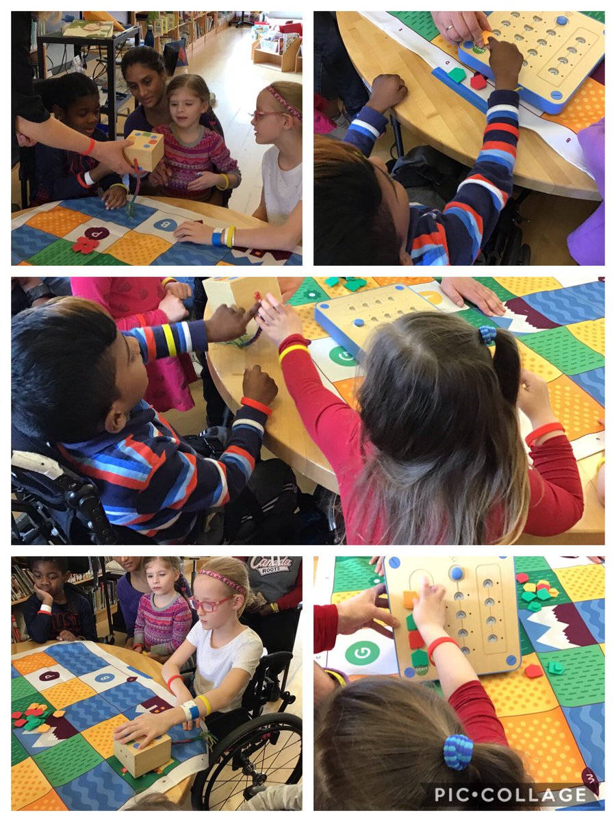 BloorviewSchool's tweet image. “He needs to turn to yellow (left)!”
“He needs to move 3 spaces green (forward)!”
Lots of great communication & problem solving happening as students collaborate on moving #Cubetto around the map
#AccessibleCoding @BridgesCanada #Coding #CodingtoLearnandCreate #DreamLearnGrow