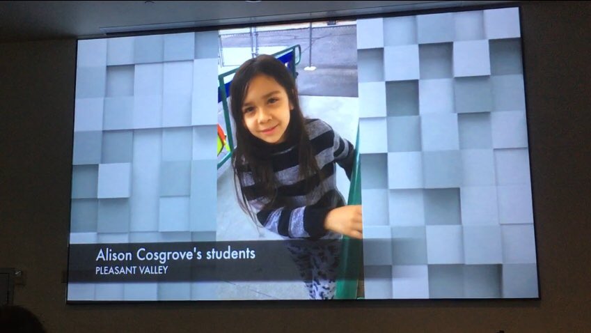 TLSHawks's tweet photo. What a night! Two of our kiddos were awarded top prizes in the @camrosawater Art Contest. In a separate event at @VenturaCOE , Ms. Cosgrove and Mrs Van Wagner were acknowledged for their work in the beginning teacher induction program. 📷 Mrs. Hicks #PVProud #TeamHawk https://t.co/6W1l79sJIG