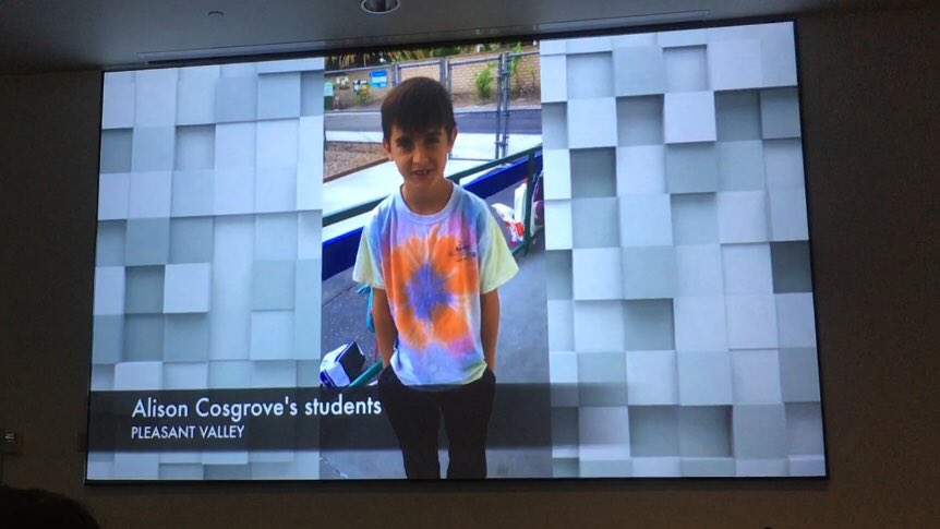 TLSHawks's tweet photo. What a night! Two of our kiddos were awarded top prizes in the @camrosawater Art Contest. In a separate event at @VenturaCOE , Ms. Cosgrove and Mrs Van Wagner were acknowledged for their work in the beginning teacher induction program. 📷 Mrs. Hicks #PVProud #TeamHawk https://t.co/6W1l79sJIG