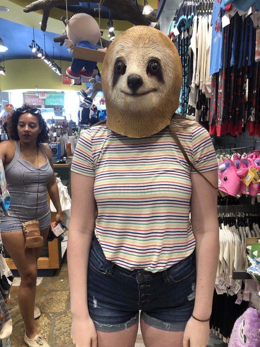 After seeing this picture of me with a sloth head, I now get how they're kinda scary looking (once again, a request from Vanessa 😂😂) @FarrarBio