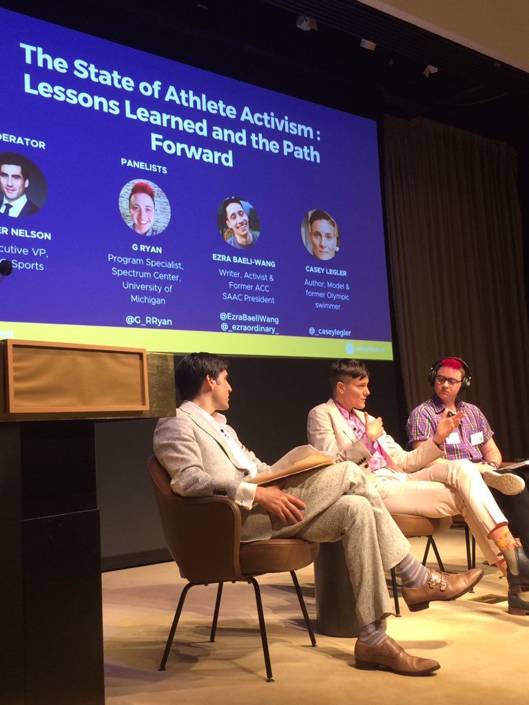 DjRubyMusic's tweet photo. Panel @AthleteAlly Summit with @EzraBaeliWang Casey Legler and G Ryan moderated by @HBO Peter Nelson #athleteally https://t.co/SsARxwr04r