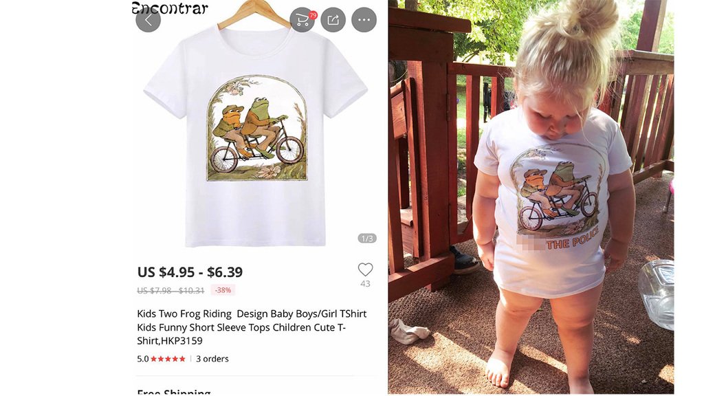 hub4hugs's tweet photo. "Mom horrified to discover 'Frog and Toad' shirt for daughter featured vulgar phrase" via FOX NEWS https://t.co/um79Wur71n https://t.co/7vuEviYDMb