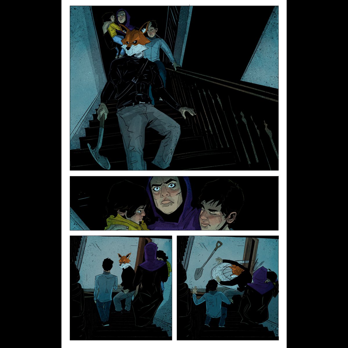AlexCormack4's tweet photo. Pages from SINK 9
#sink #sinkcomic #sinkhill #mrdig #bringashovel #getinthevan #fight #viking #comics #comicbookart #comicbooks #graphitegreen #staircasefight #welcometoglasgow @johnlees927 @comixtribe #comixtribe https://t.co/iXIuDhB22A