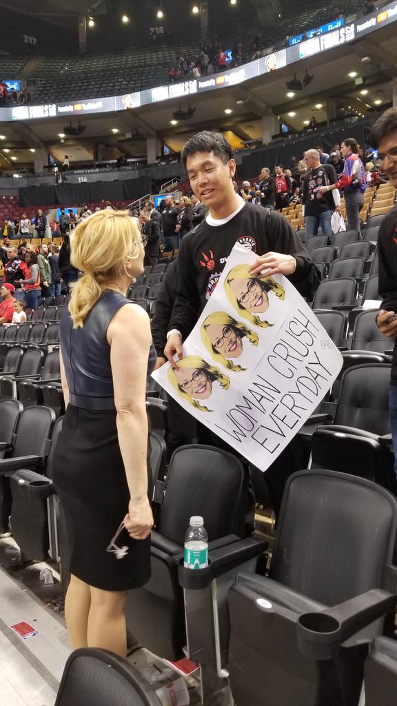 Another reminder that Doris Burke is awesome. This guy brought a sign showing her some love and she went right into the crowd post-game to say thanks.